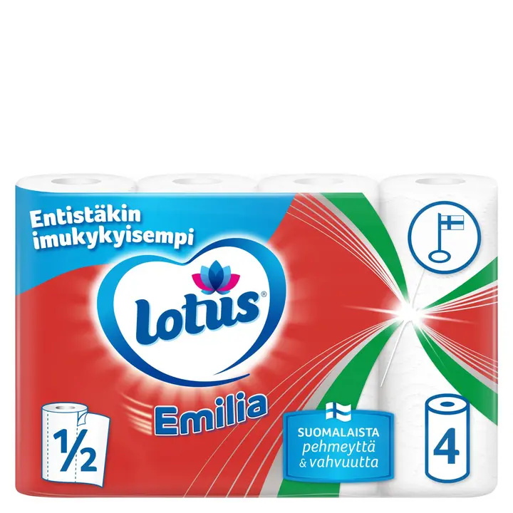 LOTUS Emilia valkoinen 1/2 arkki talouspaperi 4 rll