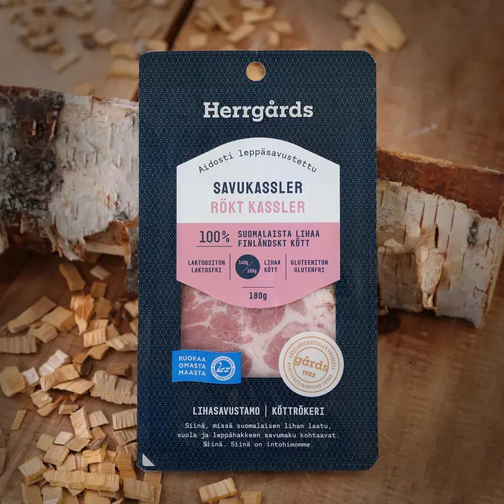 Herrgårds köttrökeri - lihasavustamo Savustettu kassler, viipaloitu 150g