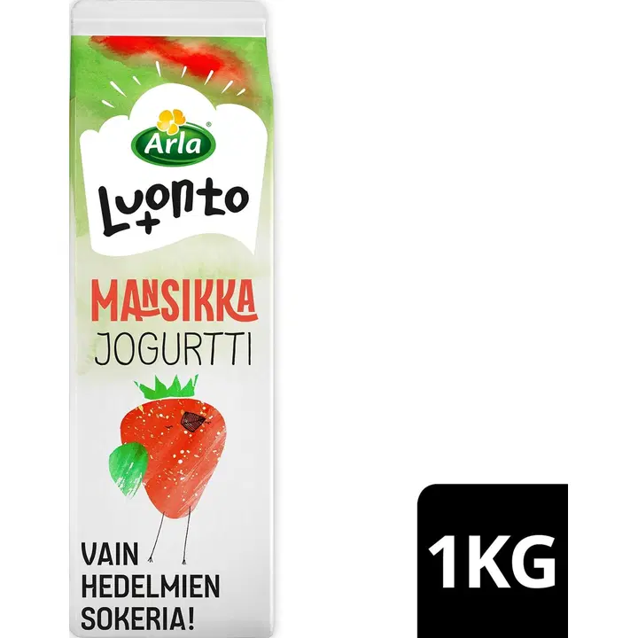 Arla Luonto+ AB Mansikkajogurtti 1kg laktoositon