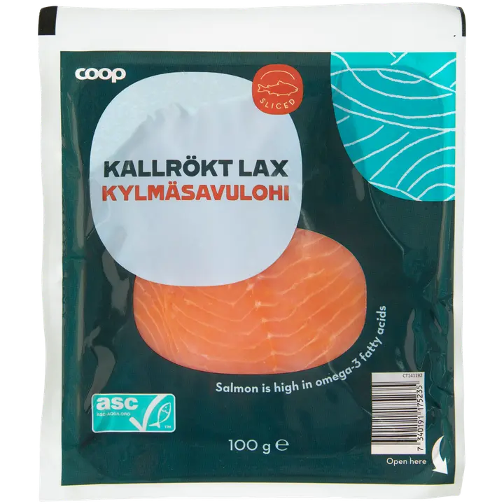 Coop Kylmäsavulohiviipaleet ASC 100g