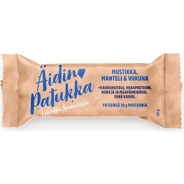 SportLife Foods - Äidin patukka 40g Mustikka-manteli-viikuna välipalapatukka