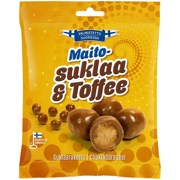 Finlandia Candy Maitosuklaa&toffee 85g maitosuklaakuorrutteisia toffeenmakuisia makeisia