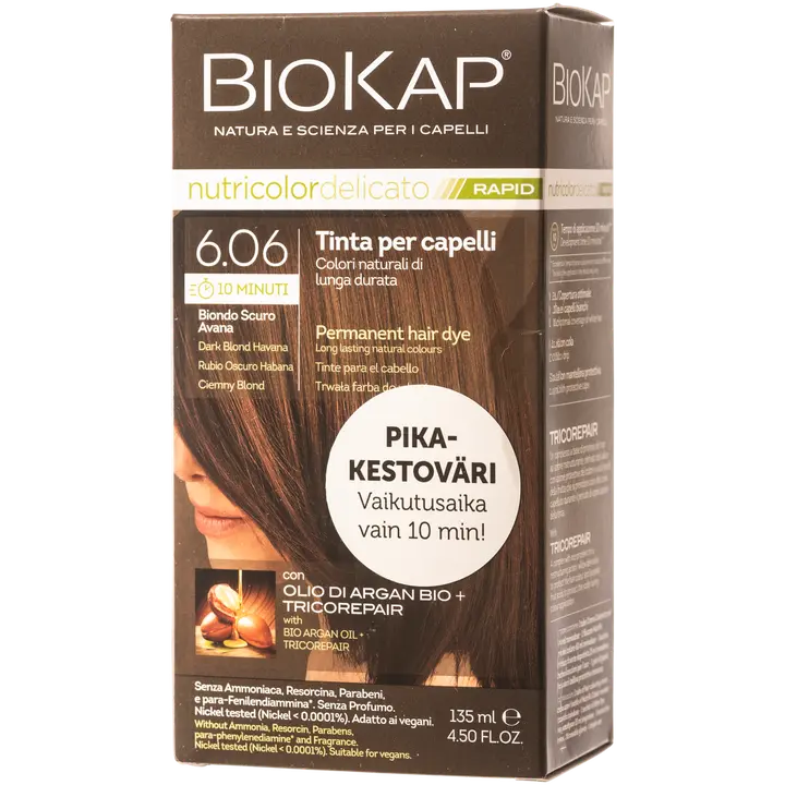 Biokap nutricolor delicato rapid 6.06 dark blond havana