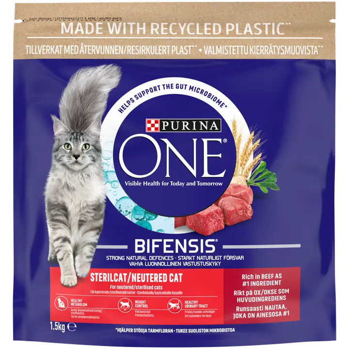 Purina One Sterilcat kuiv kassitoit veiseliha ja nisuga 1,5kg