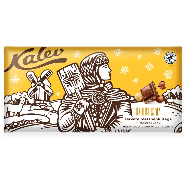 KALEV Piret piimašokolaad tervete metspähklitega talvekollektsioon 270g