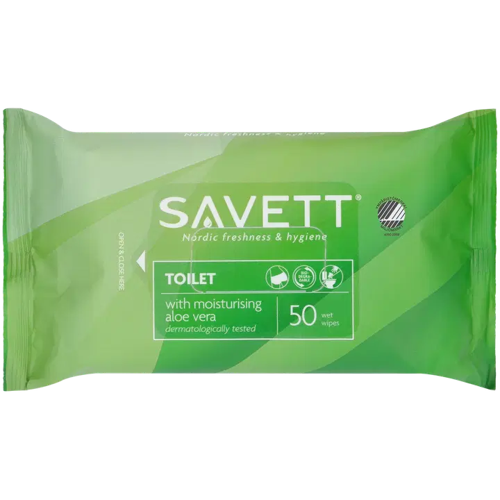 Savett Toilet uudelleensuljettava kosteuspyyhe 50kpl