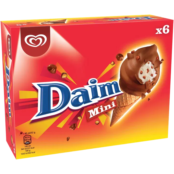 Daim Original Mini Jäätelö Monipakkaus 510ml/312g 6 kpl