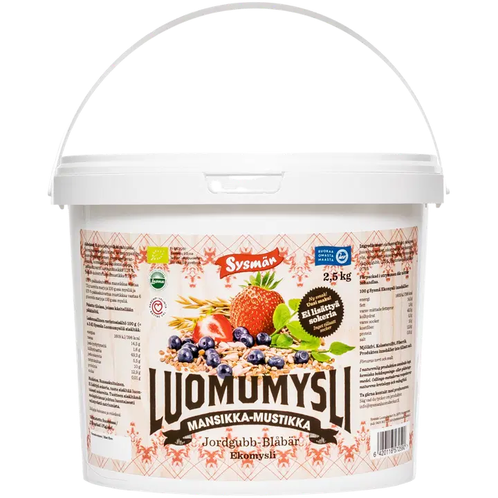 Sysmän Mansikka-Mustikka Luomumysli 2,5kg