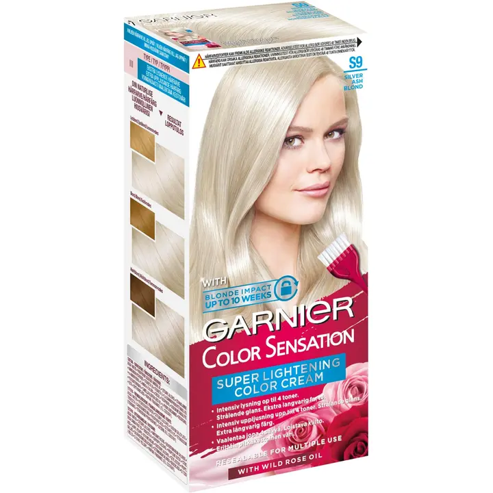 Garnier Color Sensation S9 Ultra Light Silver Blond Ultrakirkas hopeinen vaalea kestoväri 1 kpl