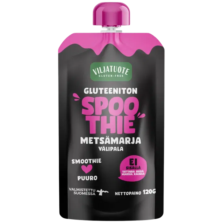 Virtasalmen Viljatuote Spoothie Gluteeniton Metsämarjavälipala 120g