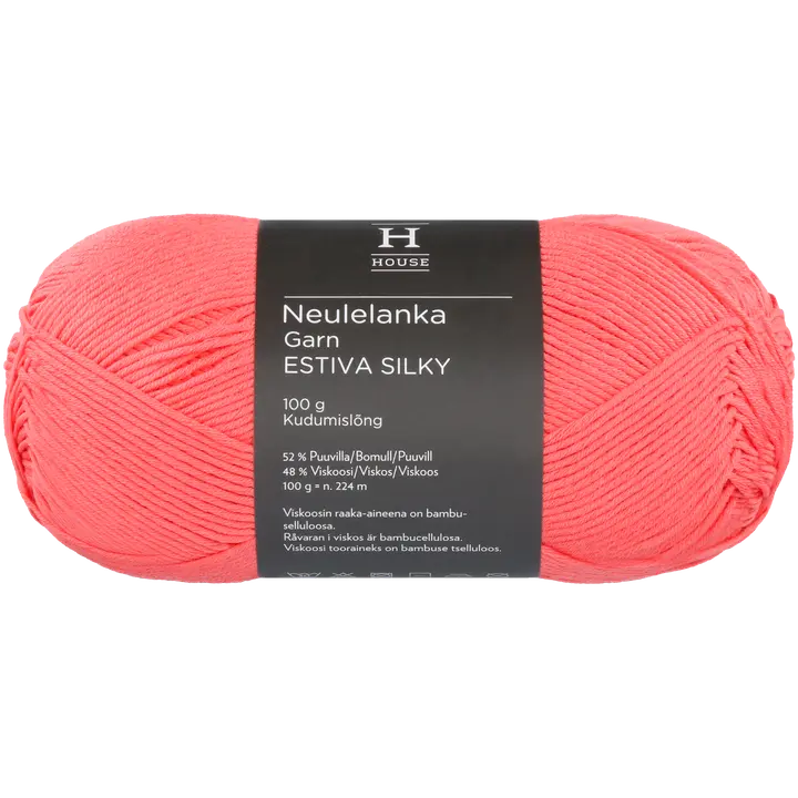 House lanka bambuviskoosi-puuvillasekoite Estiva Silky 100 g Choral Red 4368