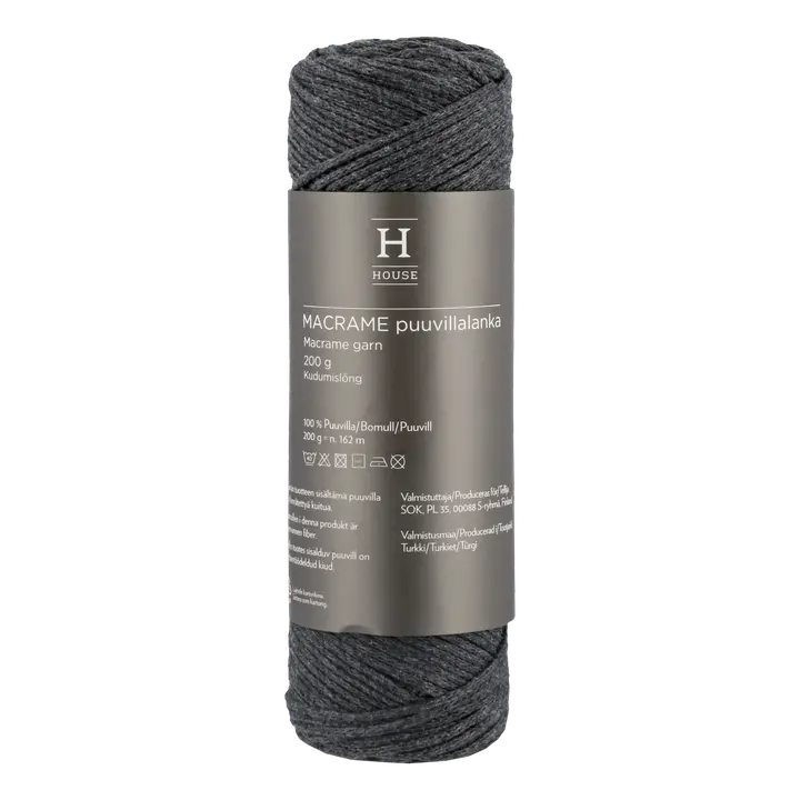 House lanka Macrame 212147 200 g Dark Grey 122193