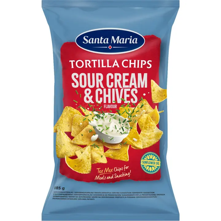 Santa Maria 185G Tortilla Chips Sourcream & Chives flavour