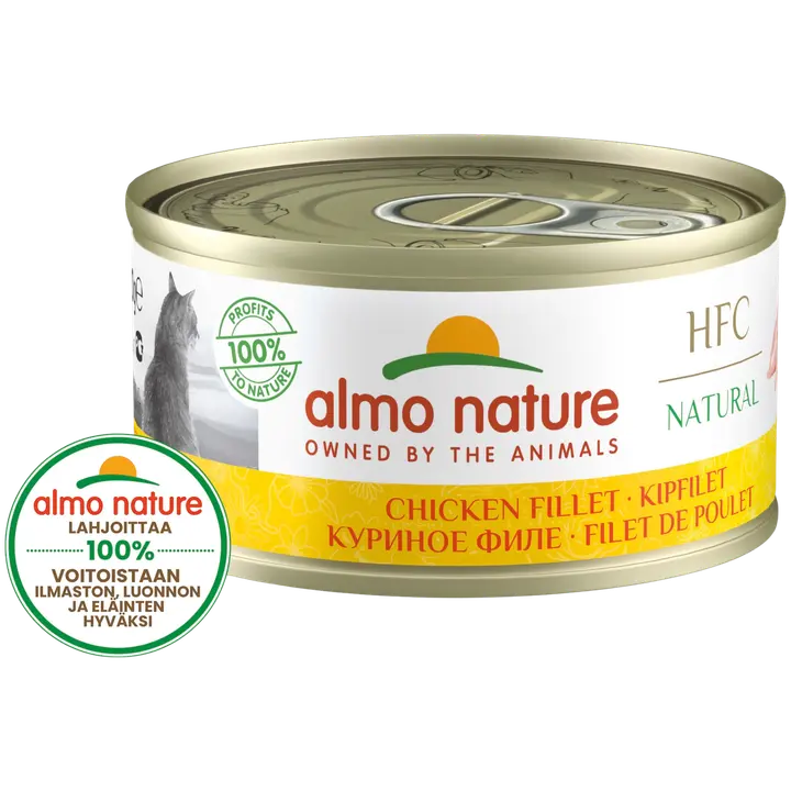 Almo Nature konserv kassidele kanafileega 70g