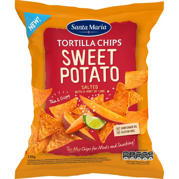 Santa Maria 130G Tortilla Chips Sweet Potato