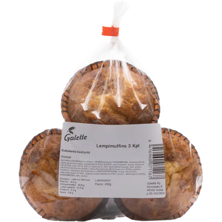 Galette 240g Lempimuffins 3 kpl omenatäytemuffins