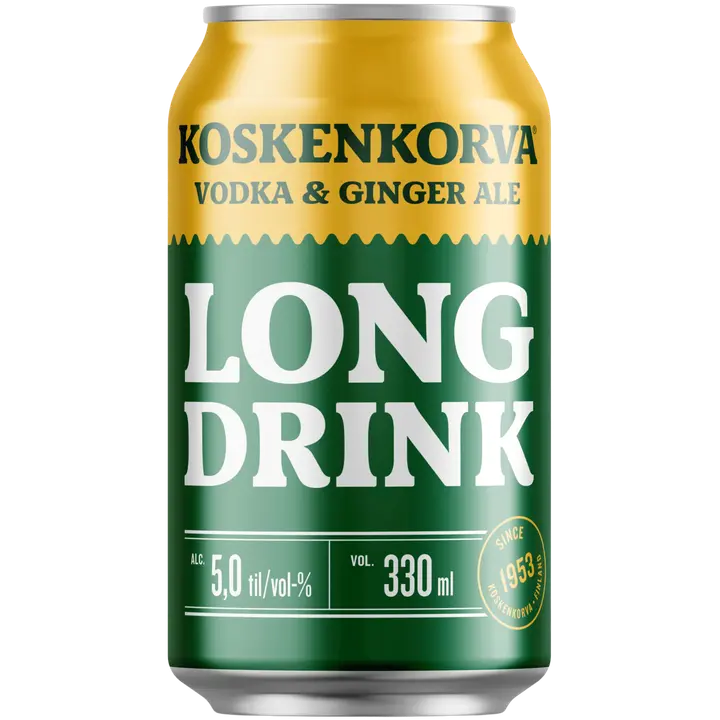Koskenkorva Long Drink Ginger Ale muu alkohoolne jook 5%vol 330 ml