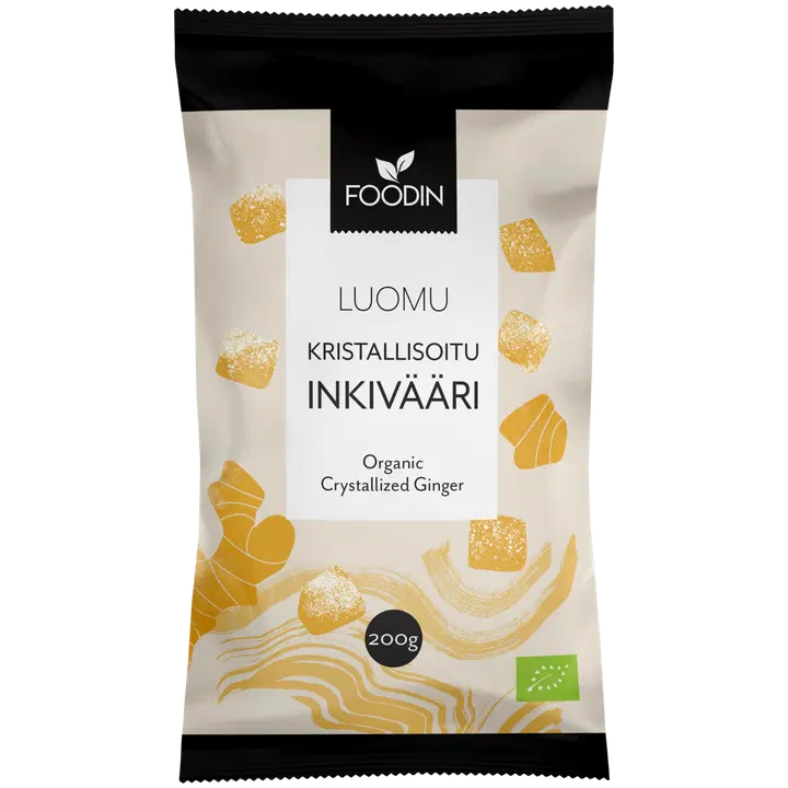 Foodin Kristallisoitu inkivääri luomu 200g