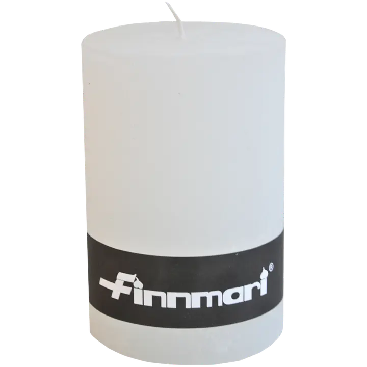 Finnmari Pöytäkynttilä huurre 7x10 cm valkoinen, paloaika n. 40 tuntia