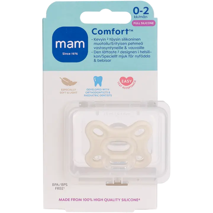MAM Comfort 0-2kk silikonitutti