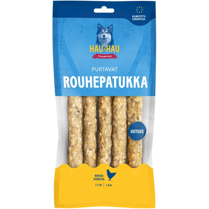 Hau-Hau Champion Purtavat Rouhepatukka sisältää kanaa 17 cm 5 kpl 200 g