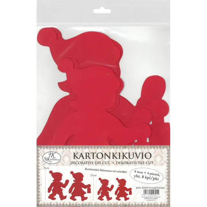 J.K. Primeco Kartonkikuvio Tonttulajitelma 8kpl