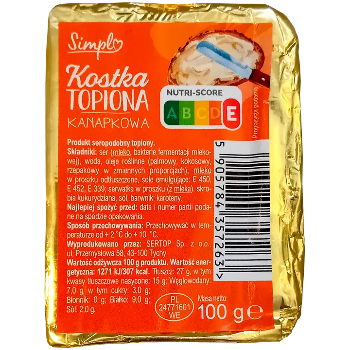 Carrefour Simply sulatatud võileivajuust 100g