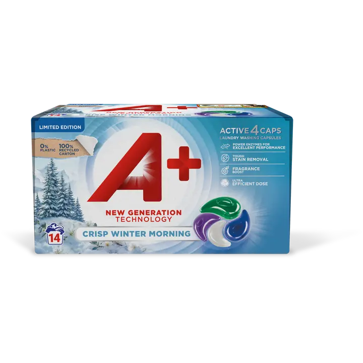 A+ Active4 Caps Crisp Winter Morning pyykinpesukapselit 14kpl