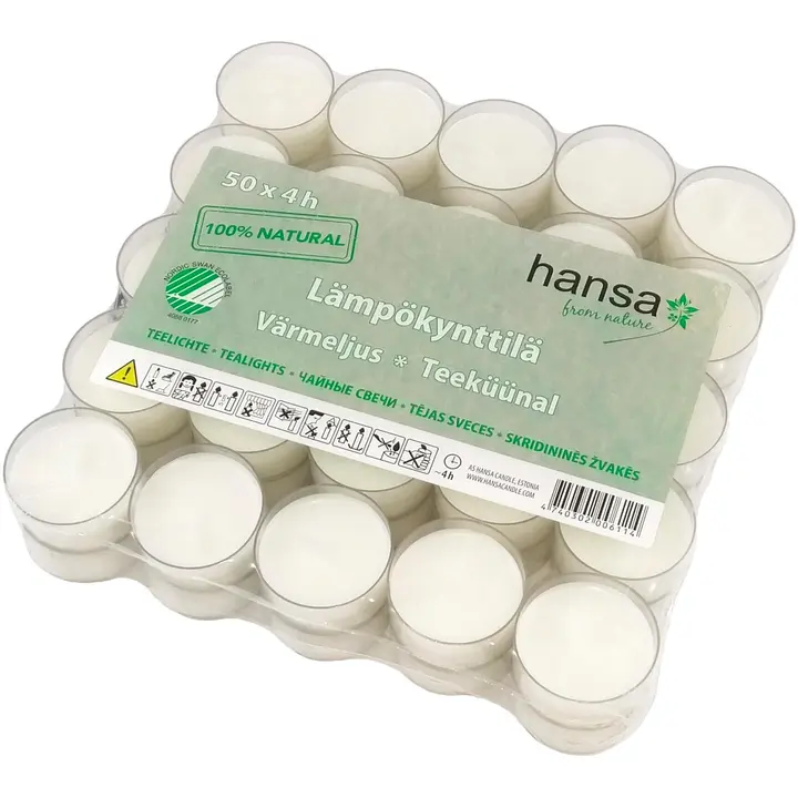 Hansa Candle muovikuppi lämpökynttilä JOUTSENM. 4 t 50kpl