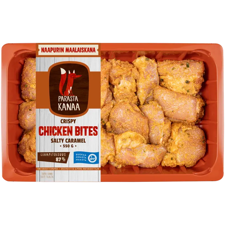 Naapurin Maalaiskanan crispy chicken bites, salty caramel 550g