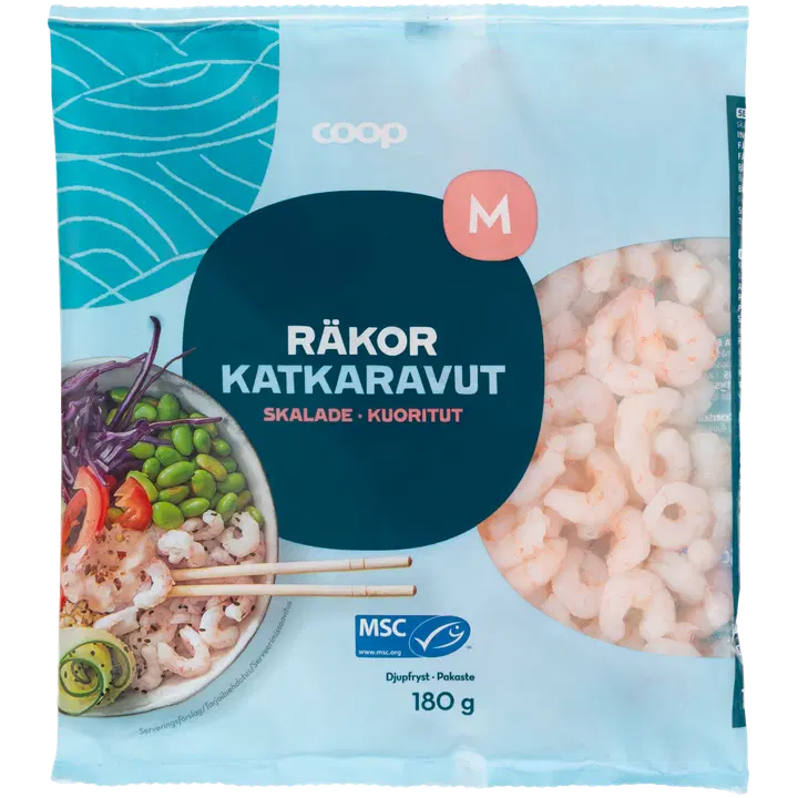 Coop kuoritut katkaravut 180 g pakaste