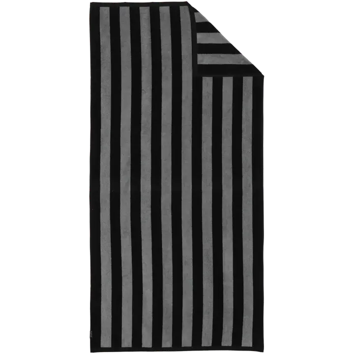 Ratia kylpypyyhe Raita 40x40mm 70x140 cm musta/harmaa