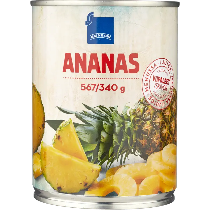 Rainbow ananasviipaleet ananasmehussa 340 g
