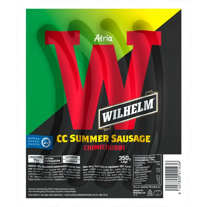 Atria Wilhelm CC Summer Sausage 350g
