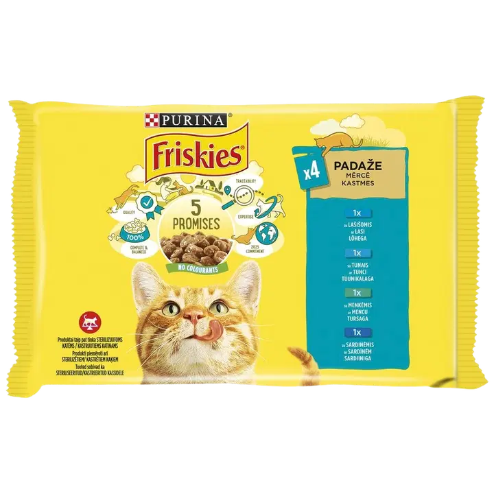 FRISKIES kiisueine kalavalik kastmes 4*85g