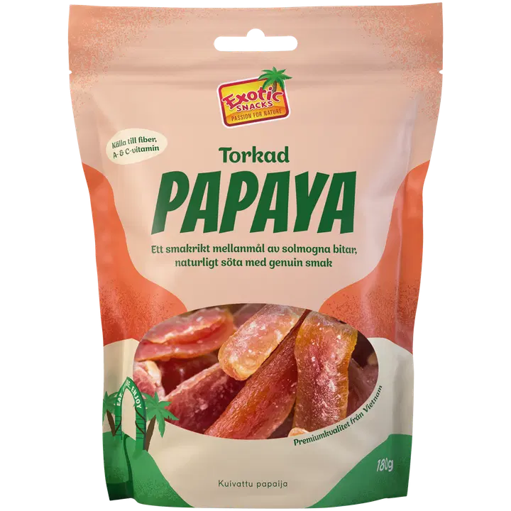 Exotic Snacks Kuivattu Papaija 180g