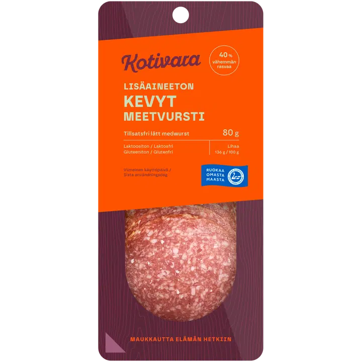 Kotivara Lisäaineeton kevyt meetvursti 80 g