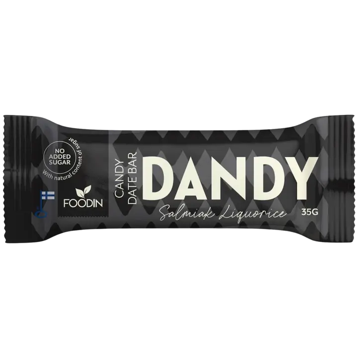 Foodin Dandy Candy Bar, Salmiak Liquorice, 35 g