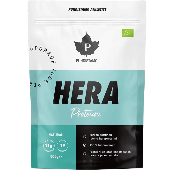Puhdistamo Athletics Luomu Heraproteiini Natural 500 g