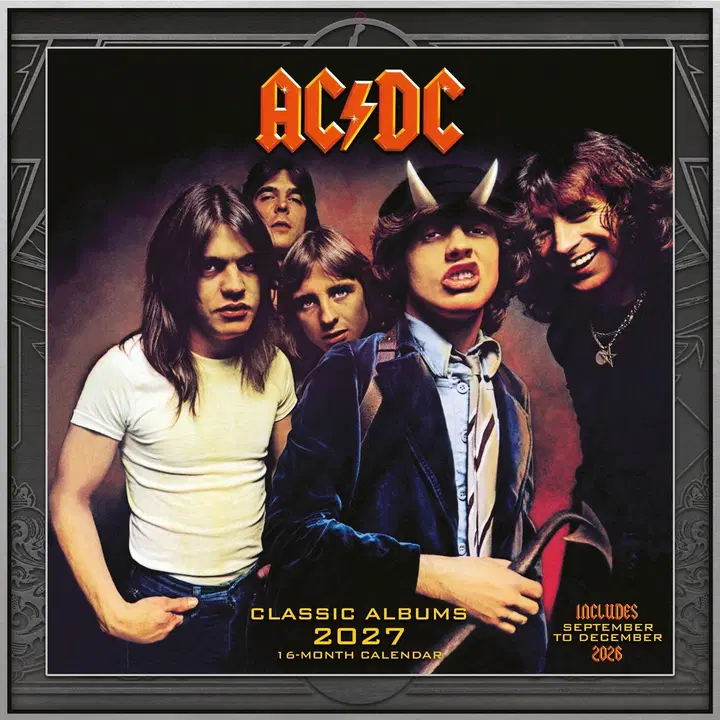 Neliökalenteri AC/DC 2027 30x30cm