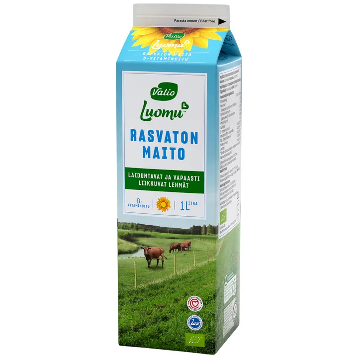 Valio Luomu™ D-vitaminoitu rasvaton maito 1 l