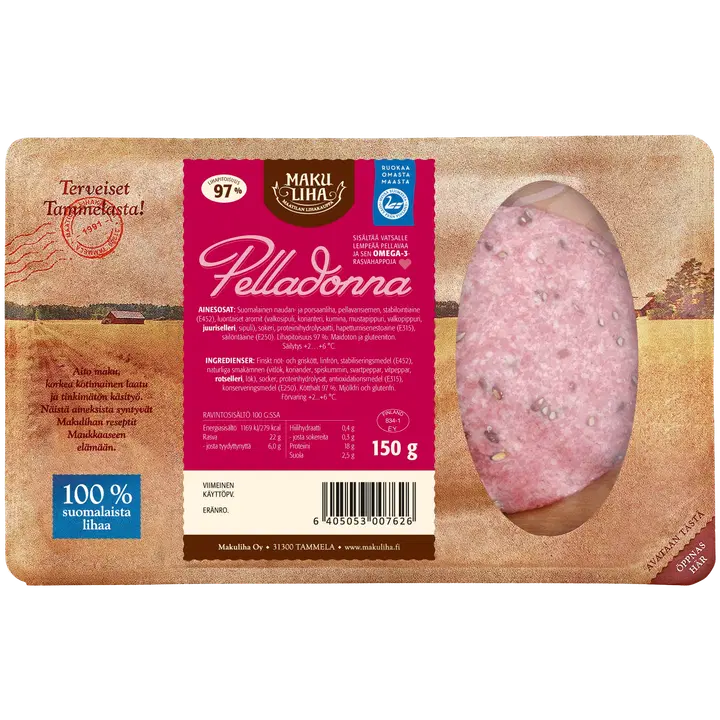 Makuliha Pelladonna 150g leikkele siivu