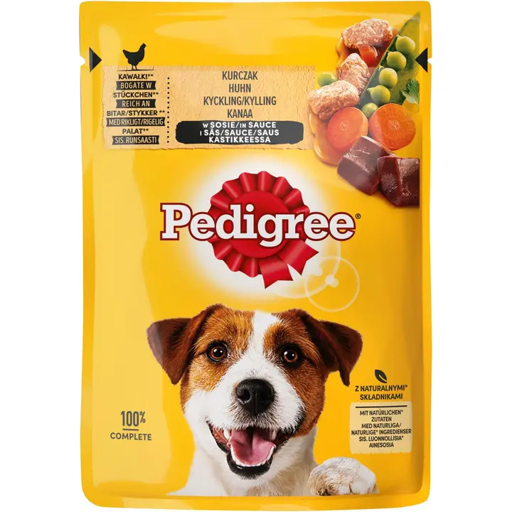 PEDIGREE koeraeine täiskasvanud koertele kanaliha ja köögiviljadega kastmes, 100 g
