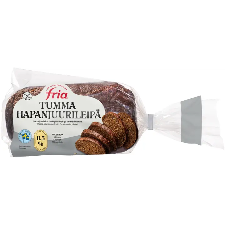 Fria Tumma hapanjuurileipä 500g gluteeniton pakaste viipale