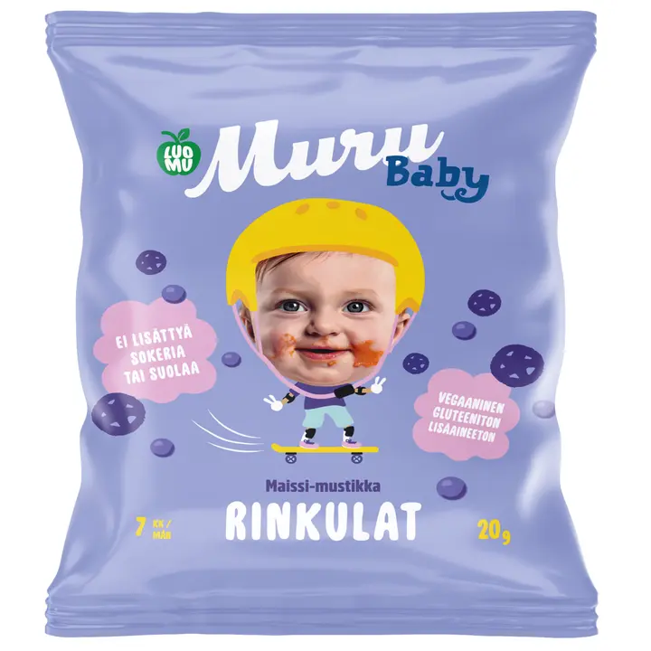 Muru Baby Luomurinkulat maissi-mustikka 7 kk 20 g