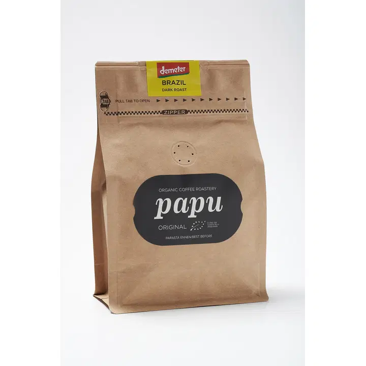 Paahtimo Papu BRAZIL luomukahvi 200g keskipaahto suodatinjauhatus
