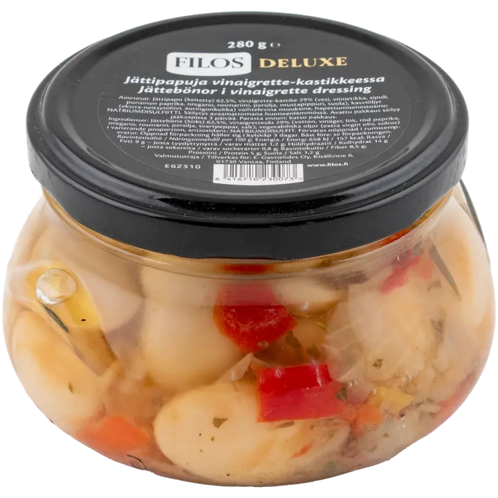 Filos Deluxe jättipapuja vinaigrette kastikkeessa 280g