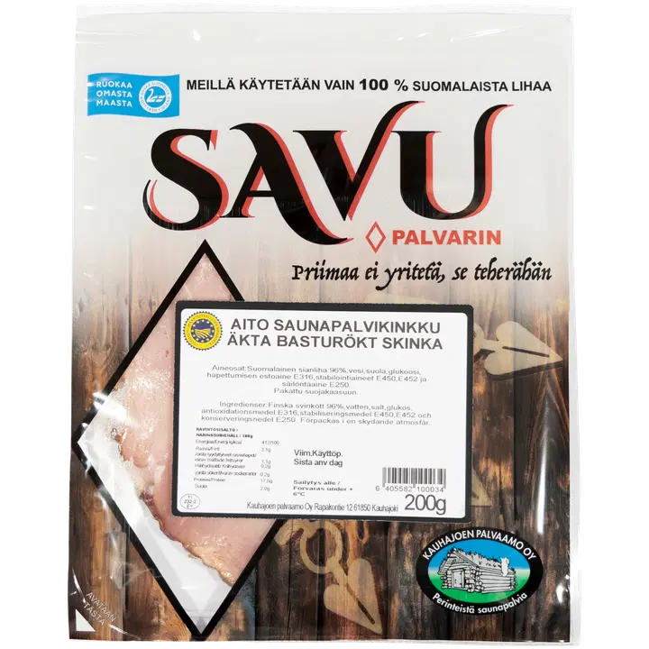 Kauhajoen Palvaamon Savu palvarin Aito Saunapalvikinkku 200g