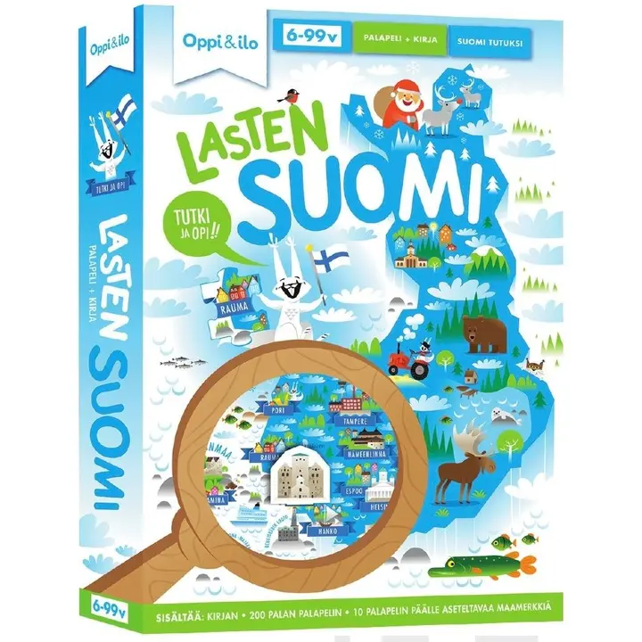 Oppi&ilo Lasten Suomi -palapeli ja kirja 6-99v