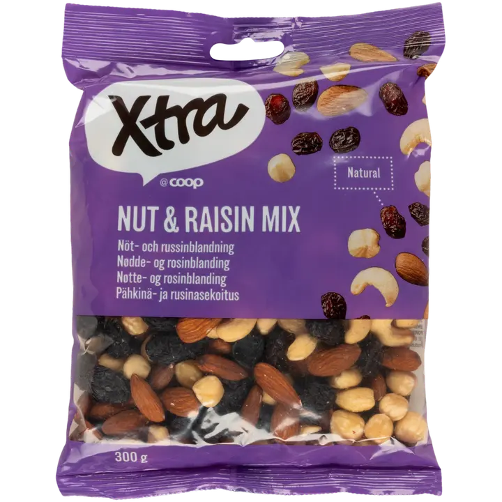 X-tra pähklisegu rosinatega 300g